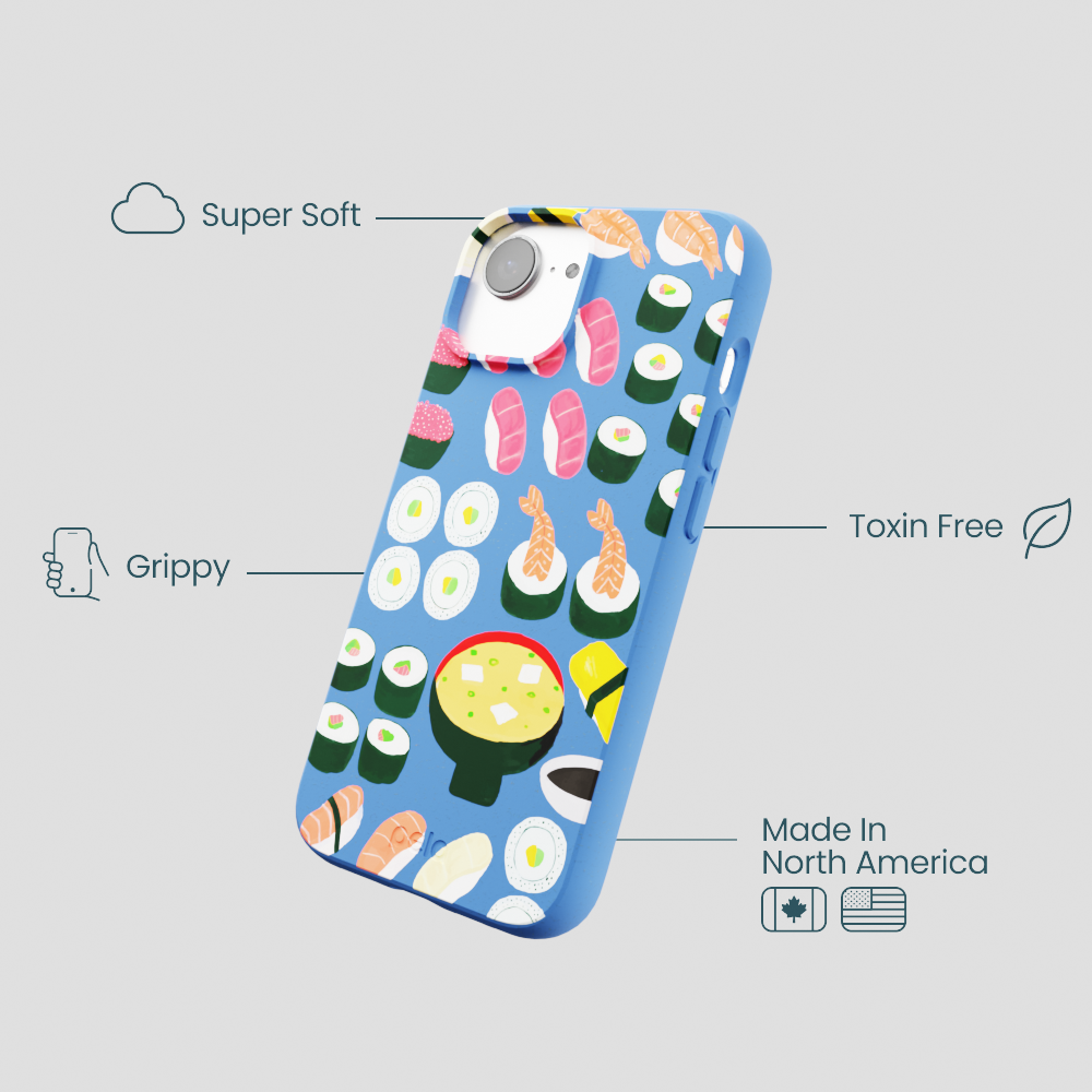 Electric Blue Sushi Night iPhone 16e/17e Case