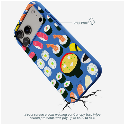 Electric Blue Sushi Night iPhone 17 Pro Max Case