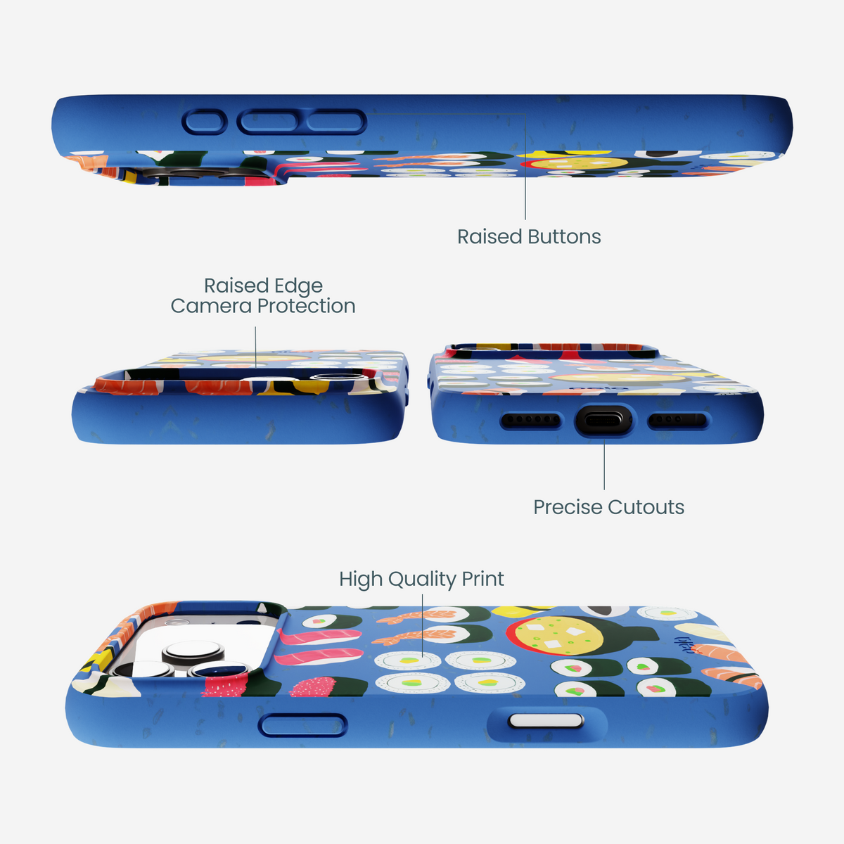 Electric Blue Sushi Night iPhone 17 Pro Max Case