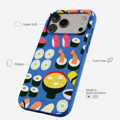 Electric Blue Sushi Night iPhone 17 Pro Max Case