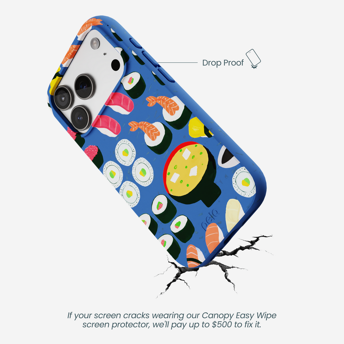 Electric Blue Sushi Night iPhone 17 Pro Case