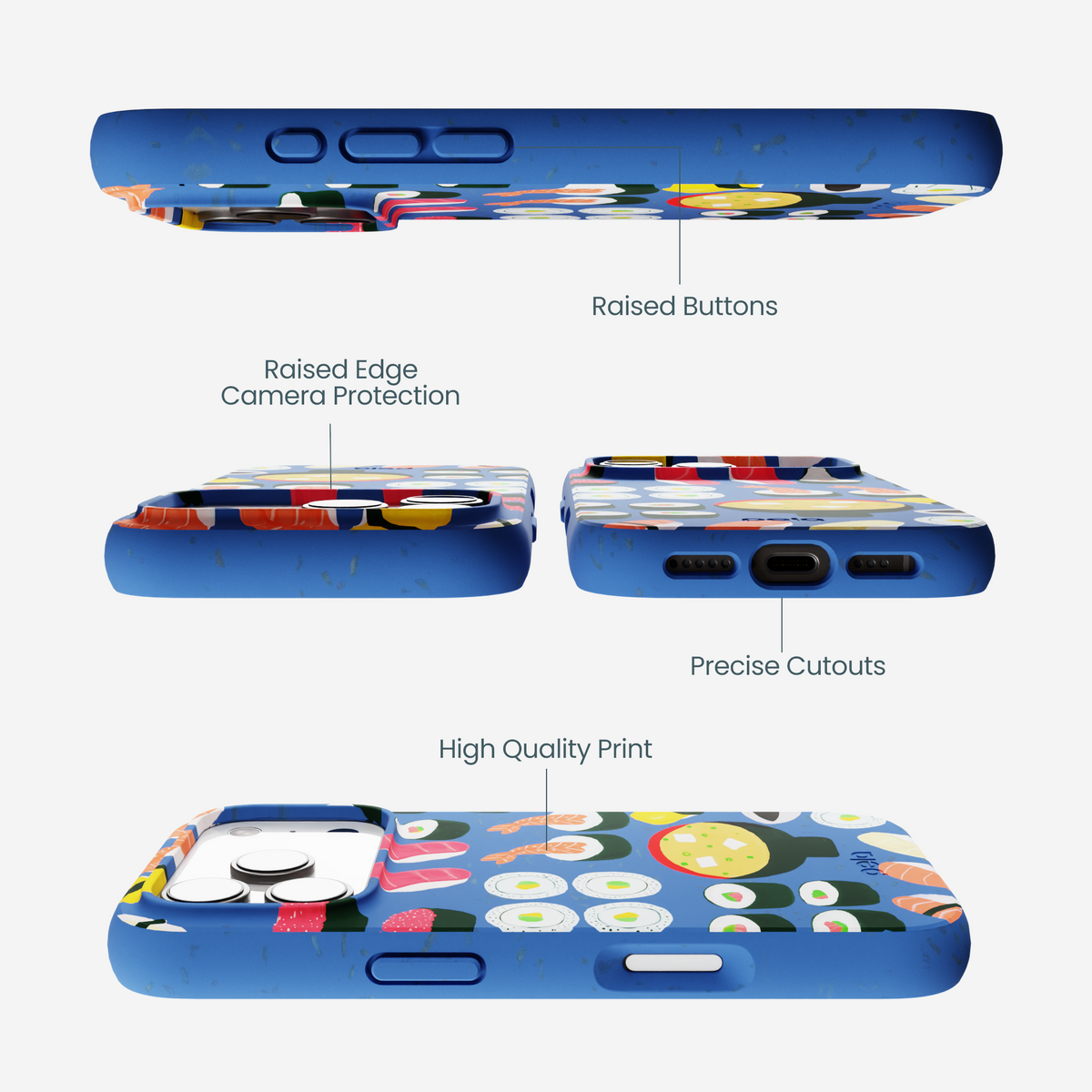 Electric Blue Sushi Night iPhone 17 Pro Case