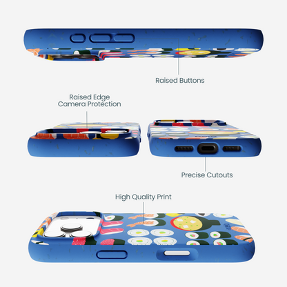Electric Blue Sushi Night iPhone 17 Pro Case