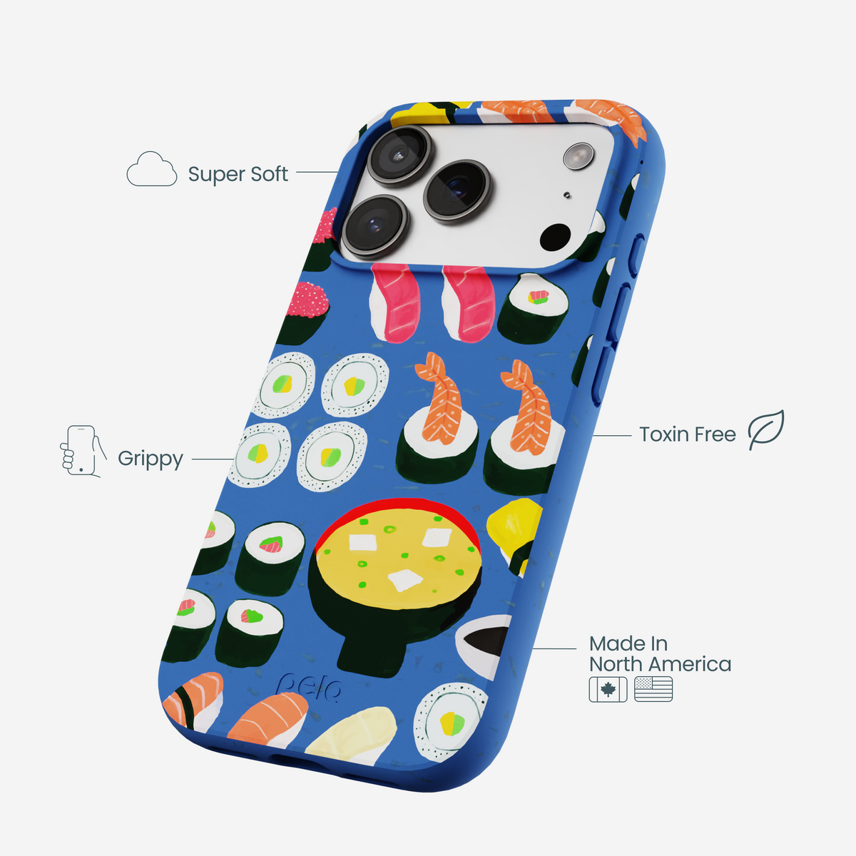 Electric Blue Sushi Night iPhone 17 Pro Case