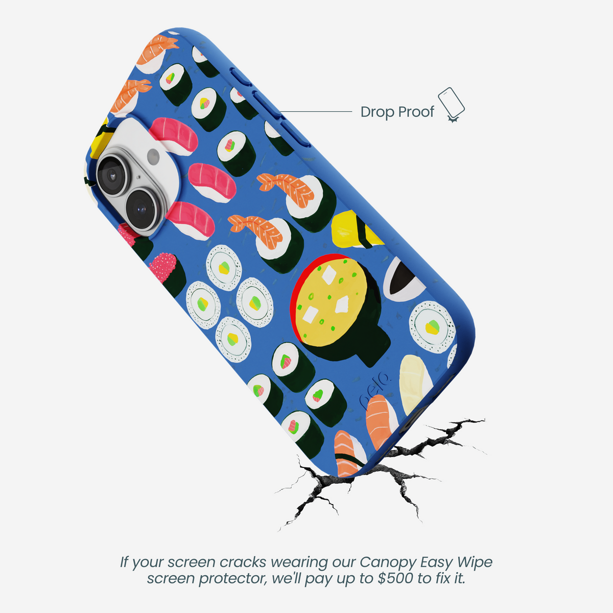 Electric Blue Sushi Night iPhone 17 Case