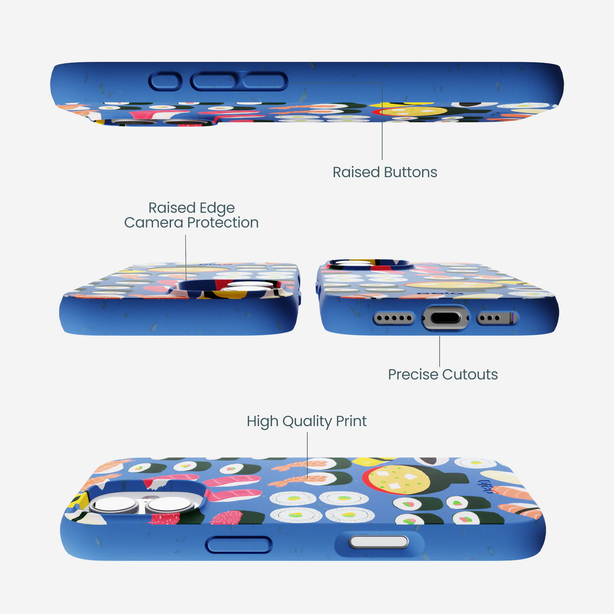 Electric Blue Sushi Night iPhone 17 Case