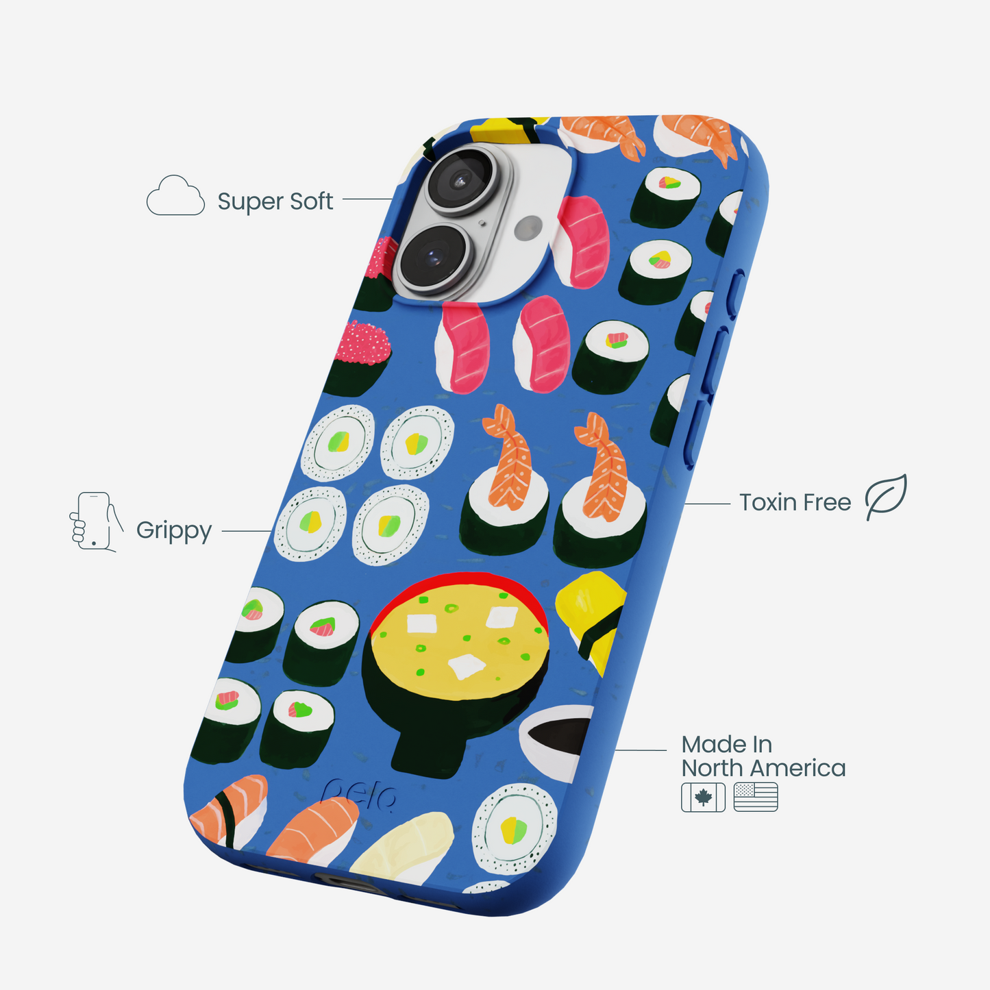 Electric Blue Sushi Night iPhone 17 Case