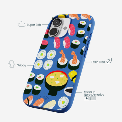 Electric Blue Sushi Night iPhone 17 Case
