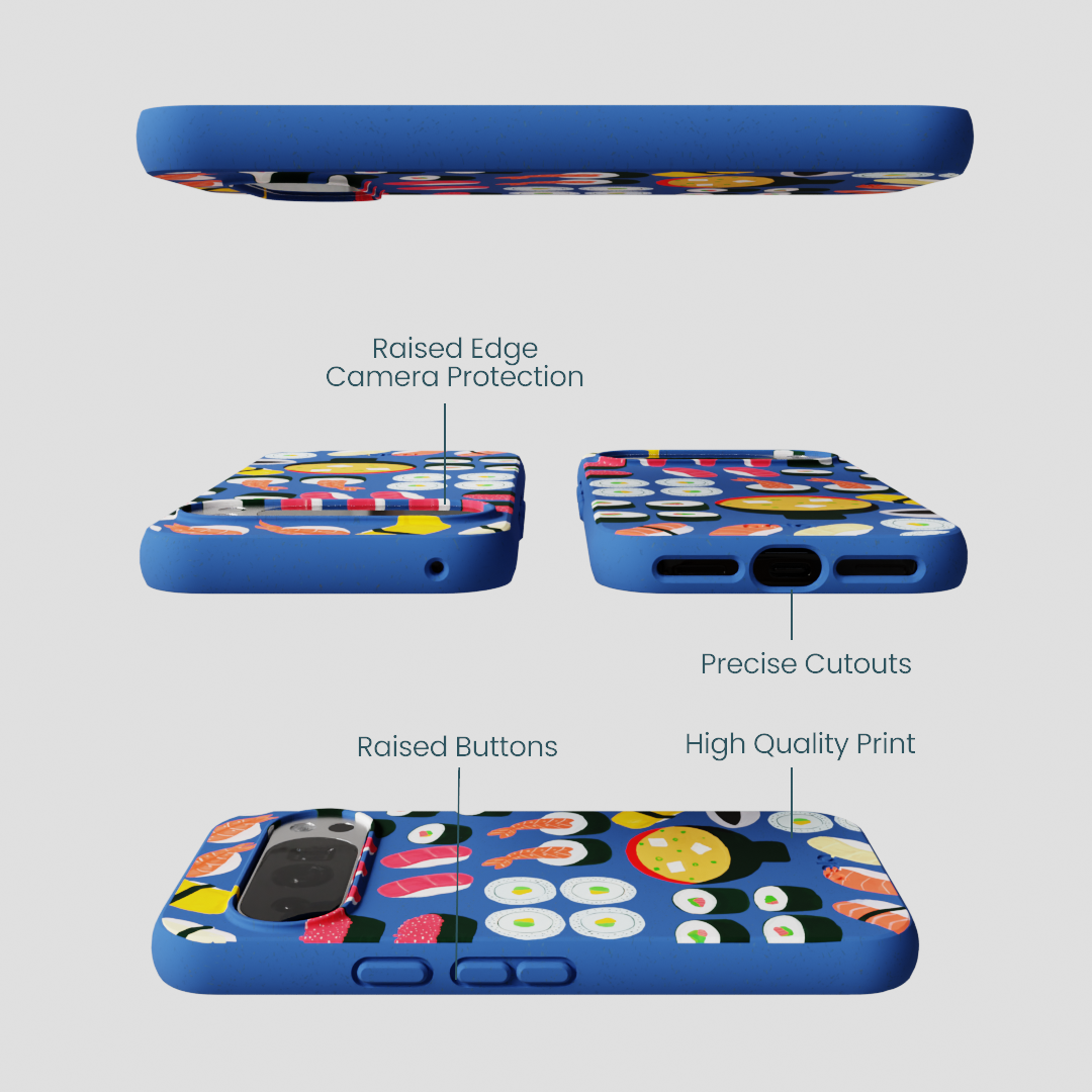 Electric Blue Sushi Night Google Pixel 10/10 Pro Case