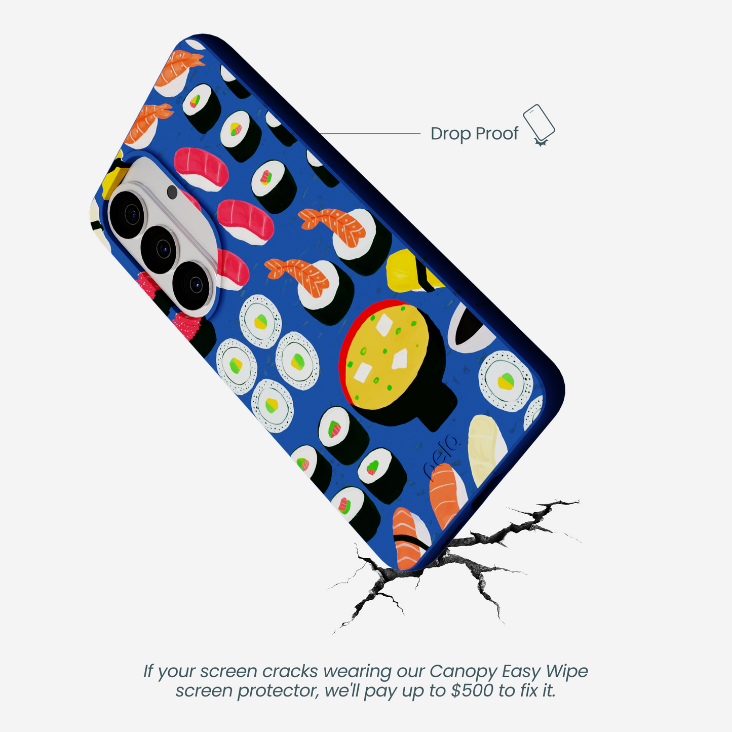 Electric Blue Sushi Night Samsung Galaxy S26 Case