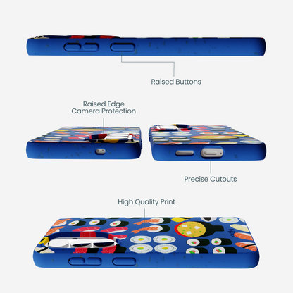 Electric Blue Sushi Night Samsung Galaxy S26 Case