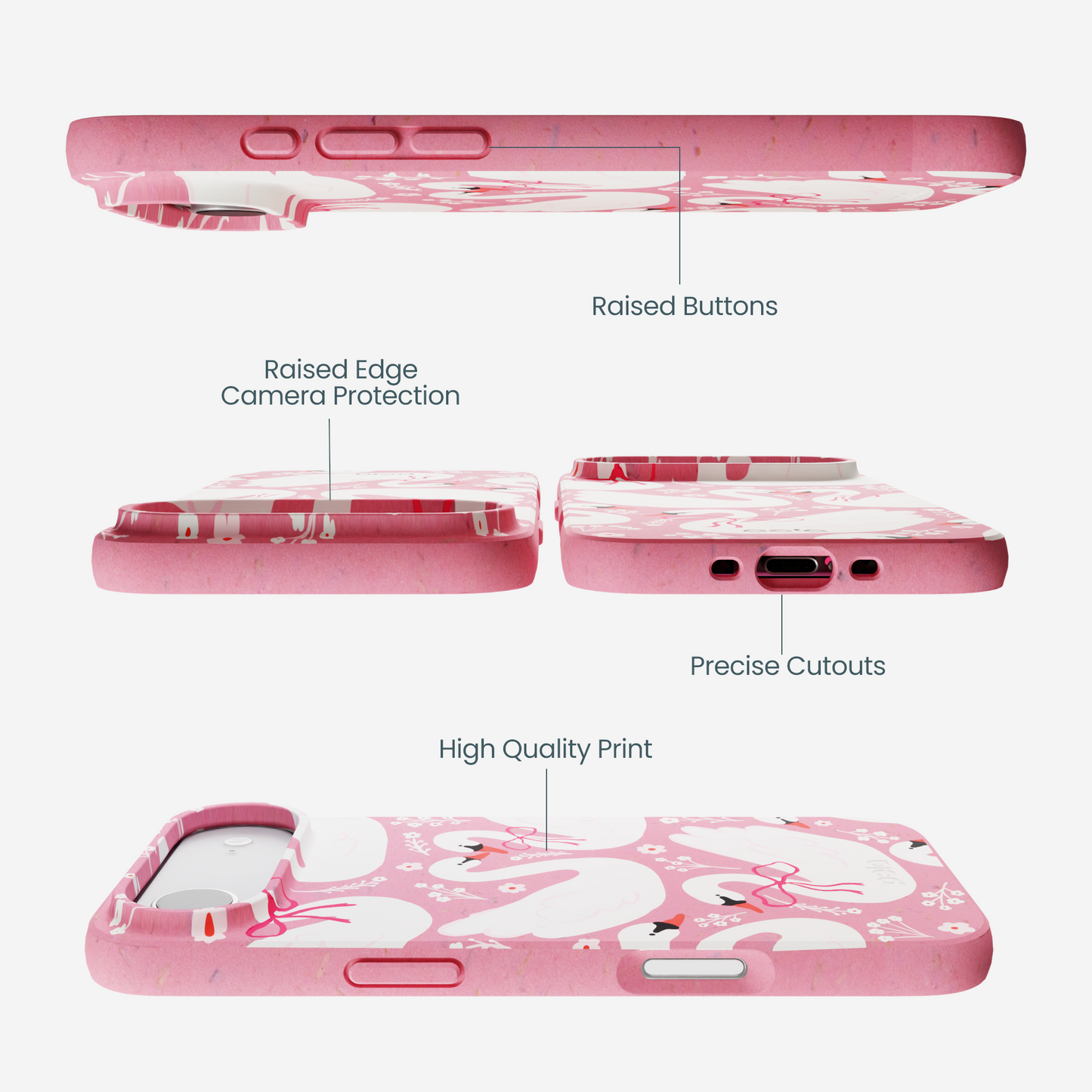 Bubblegum Pink Swan Garden iPhone Air Case
