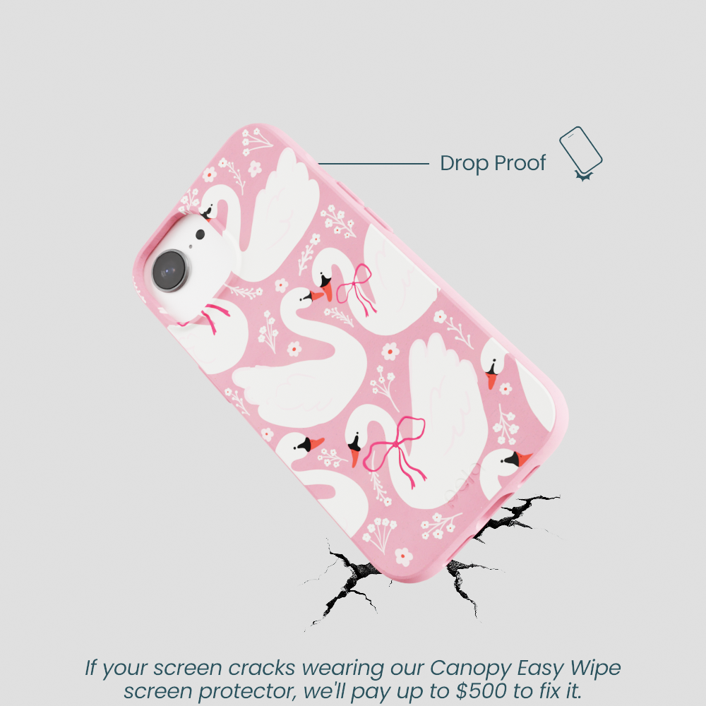 Bubblegum Pink Swan Garden iPhone 16e/17e Case