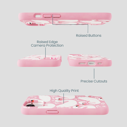 Bubblegum Pink Swan Garden iPhone 16e/17e Case
