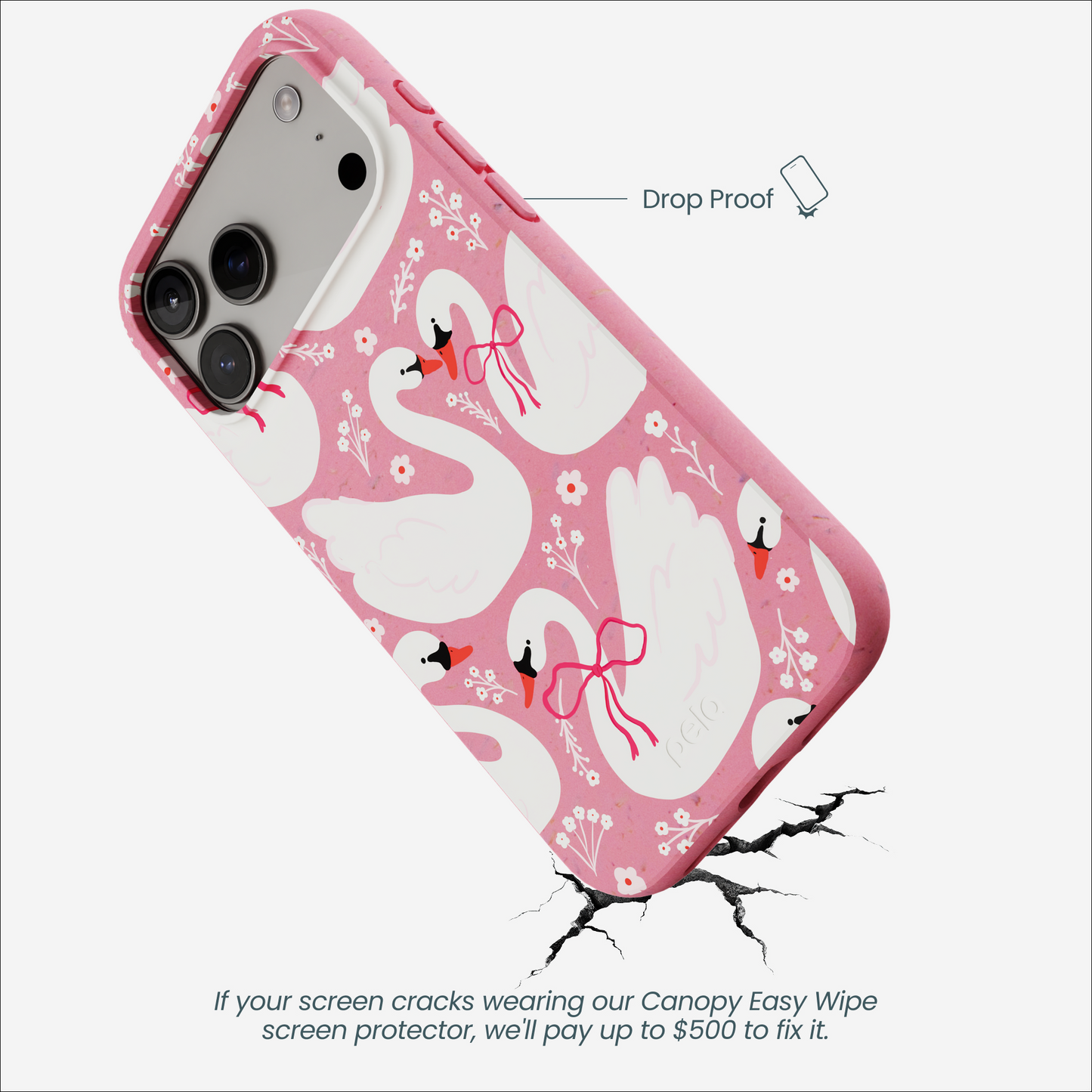 Bubblegum Pink Swan Garden iPhone 17 Pro Max Case