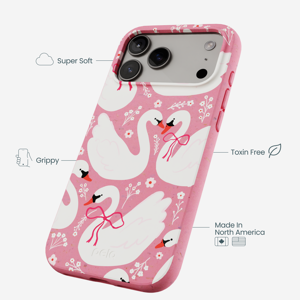 Bubblegum Pink Swan Garden iPhone 17 Pro Max Case