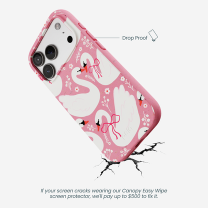 Bubblegum Pink Swan Garden iPhone 17 Pro Case