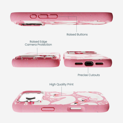 Bubblegum Pink Swan Garden iPhone 17 Pro Case