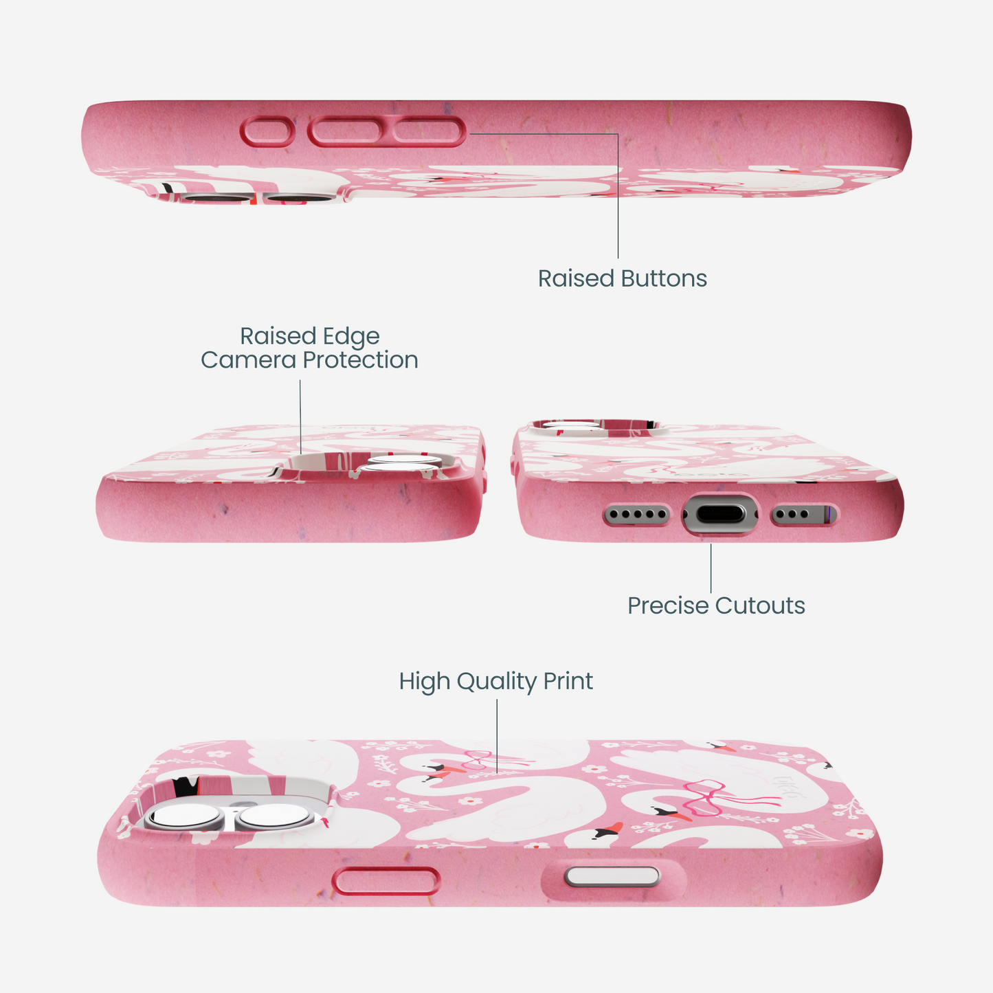 Bubblegum Pink Swan Garden iPhone 17 Case