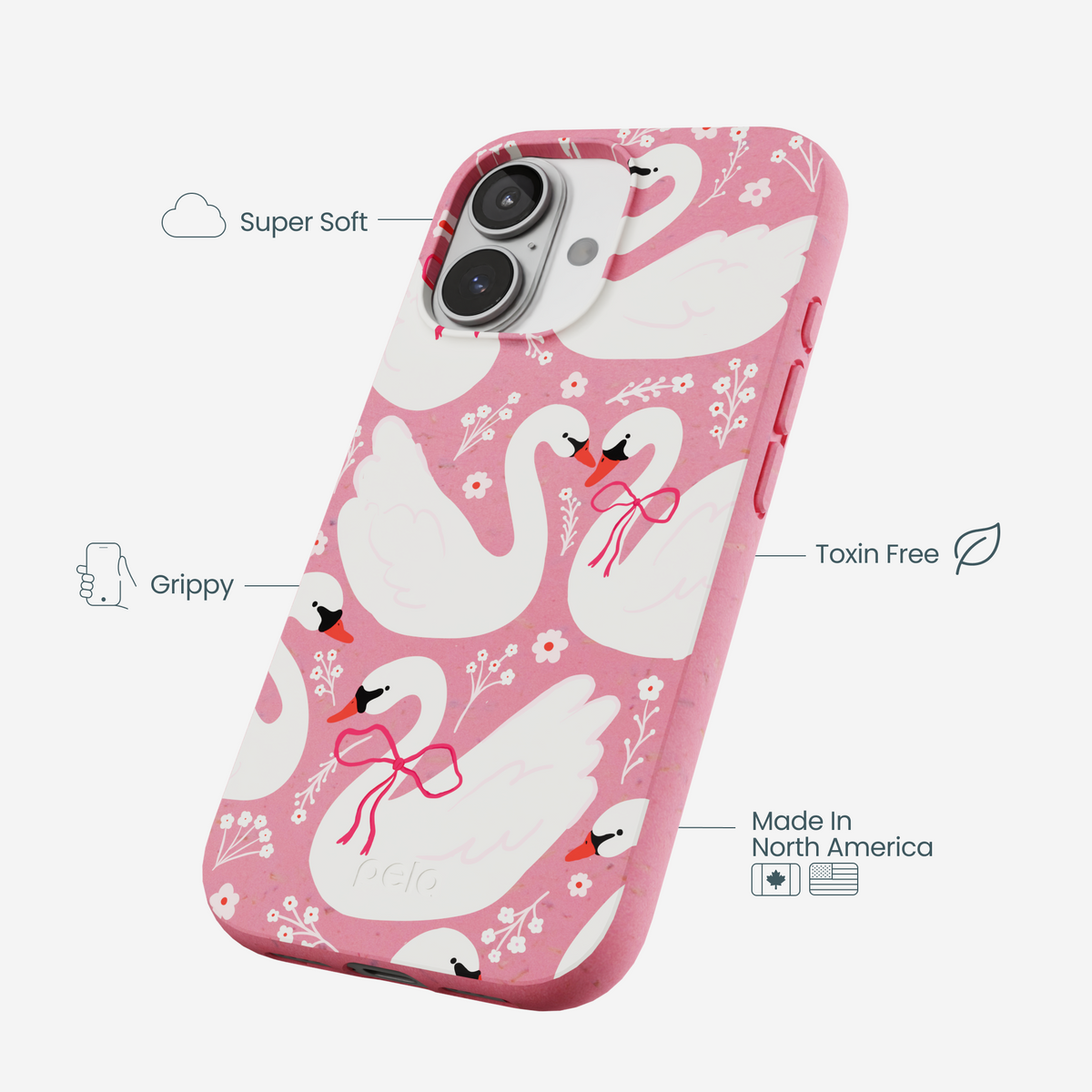 Bubblegum Pink Swan Garden iPhone 17 Case