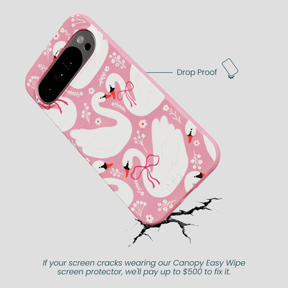 Bubblegum Pink Swan Garden Google Pixel 10 Pro XL Case