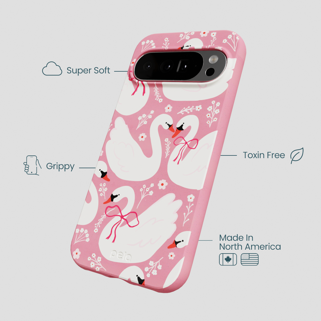 Bubblegum Pink Swan Garden Google Pixel 10 Pro XL Case