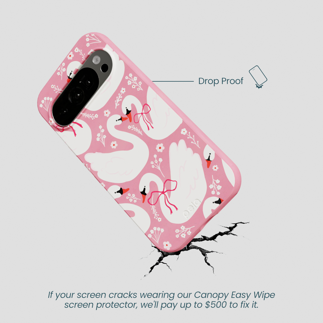 Bubblegum Pink Swan Garden Google Pixel 10/10 Pro Case