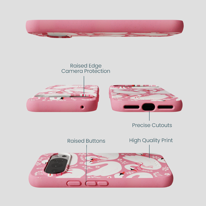 Bubblegum Pink Swan Garden Google Pixel 10/10 Pro Case