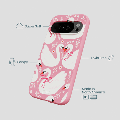 Bubblegum Pink Swan Garden Google Pixel 10/10 Pro Case