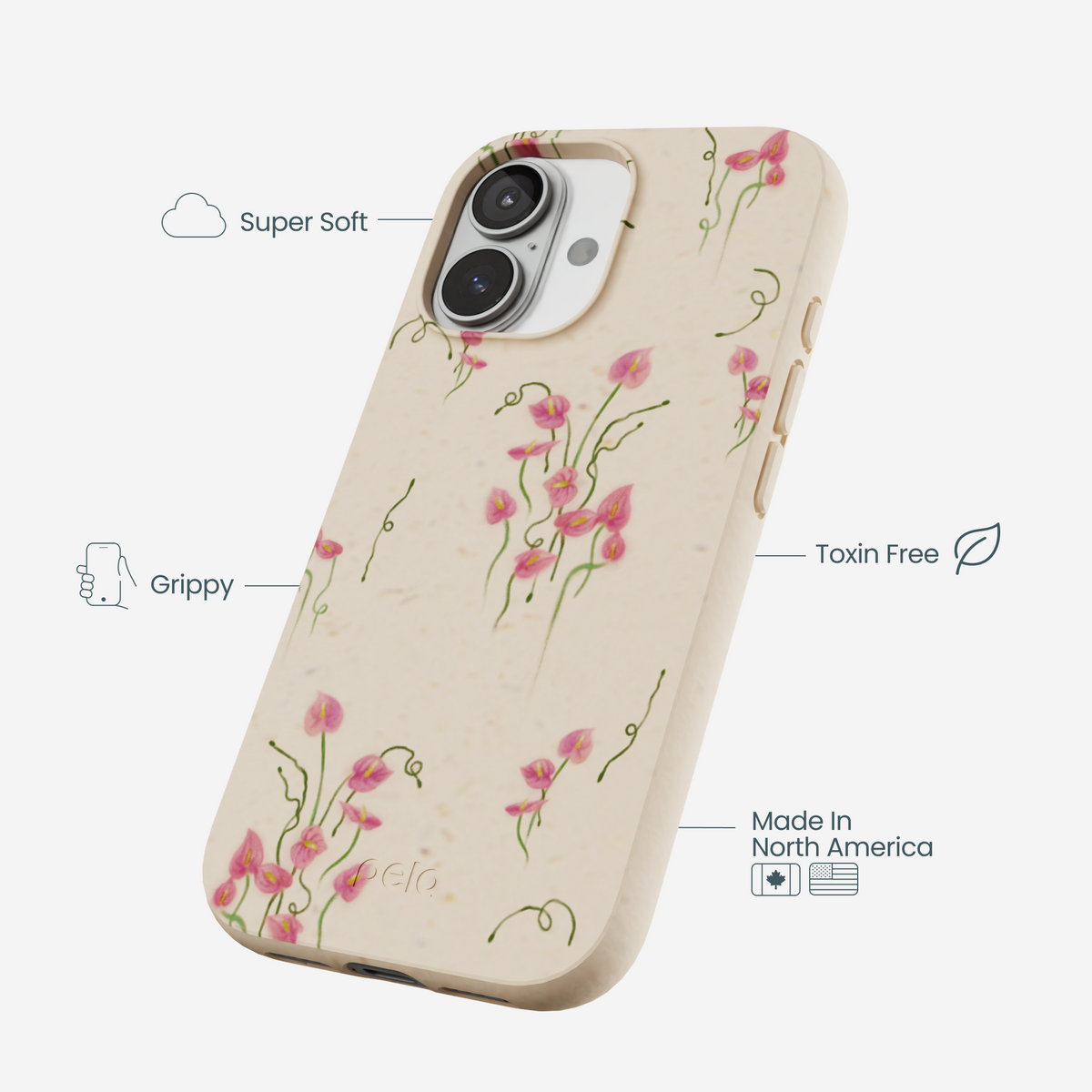Seashell Sweet Anthuriums iPhone 17 Case