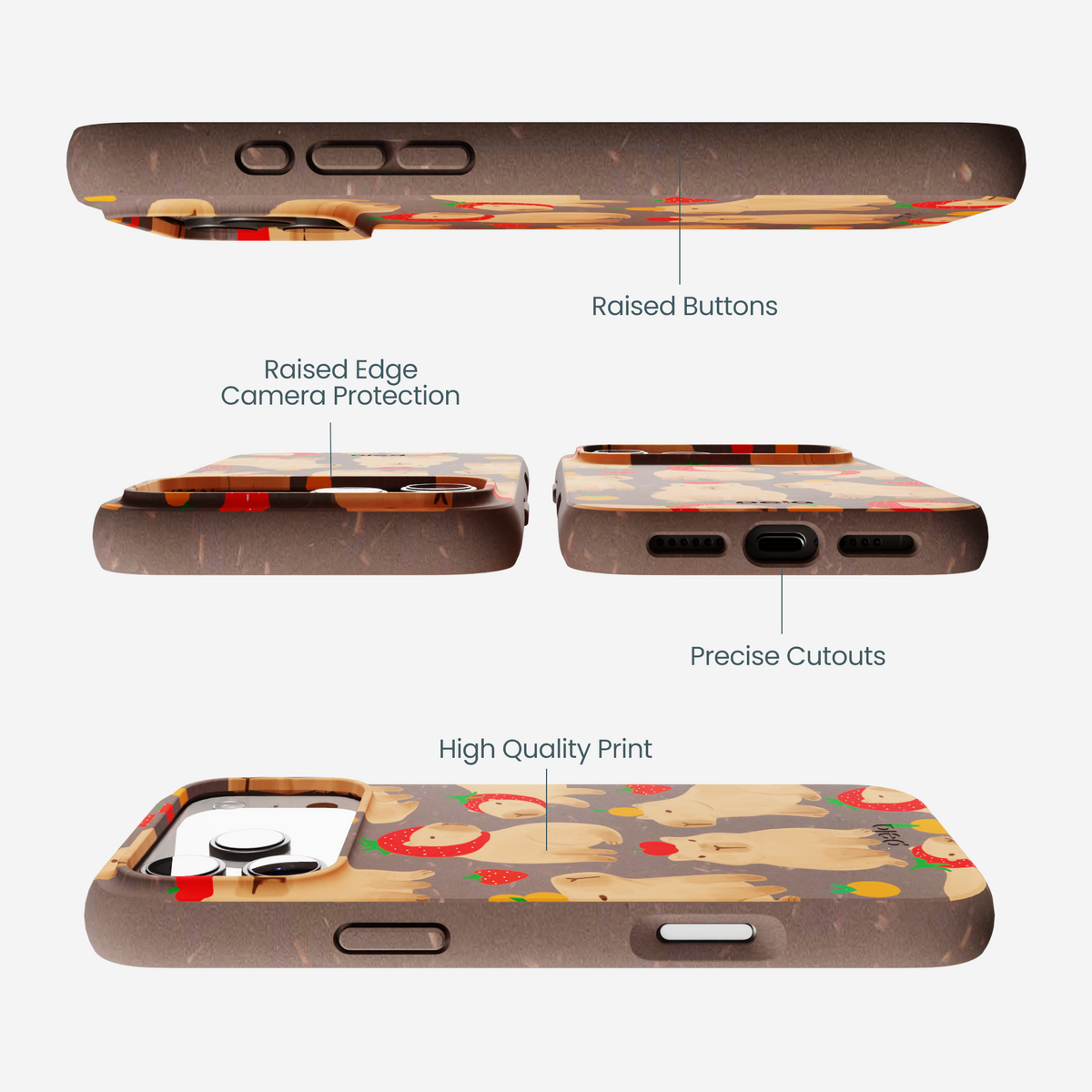 Chocolate Brown Sweet Capybaras iPhone 17 Pro Max Case