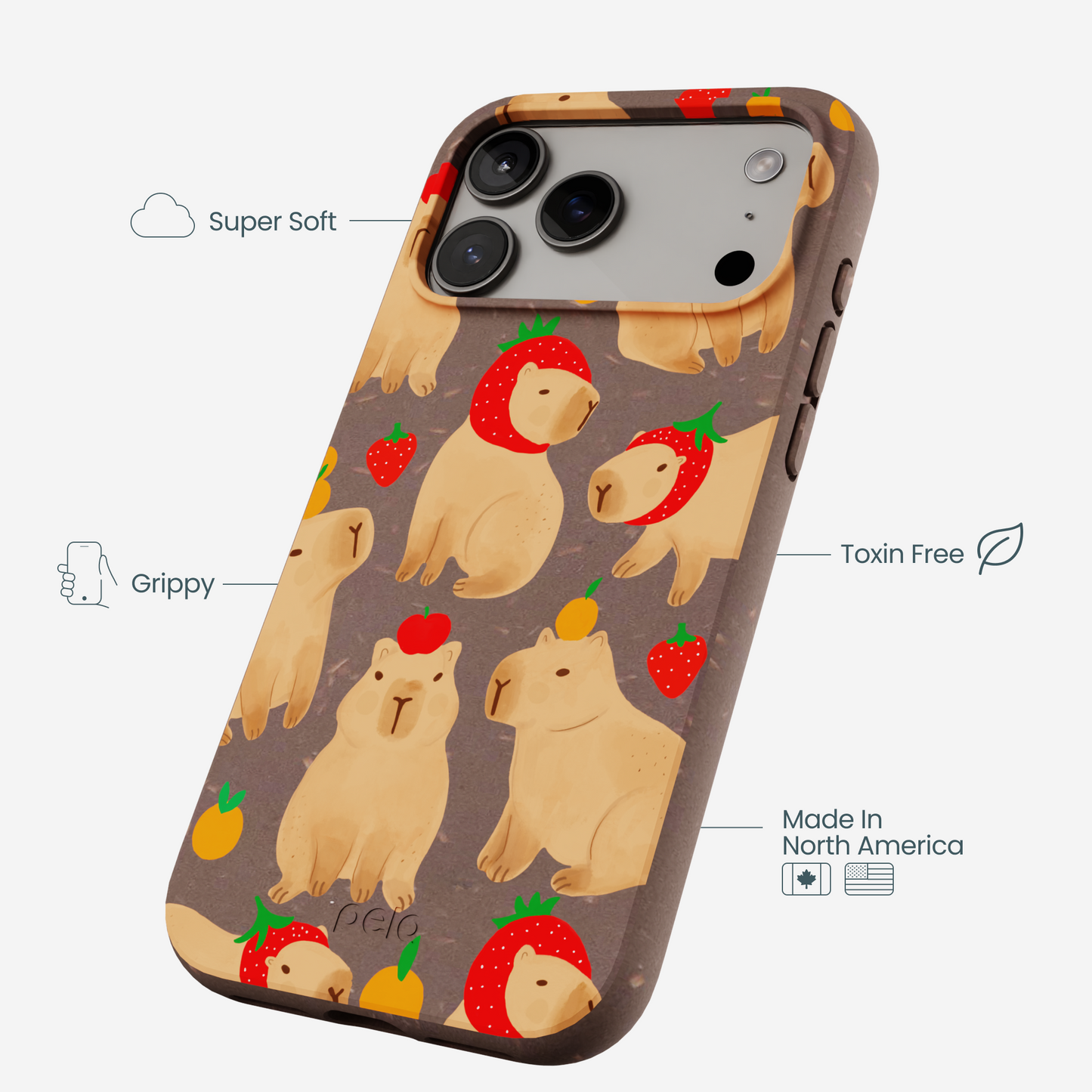 Chocolate Brown Sweet Capybaras iPhone 17 Pro Max Case