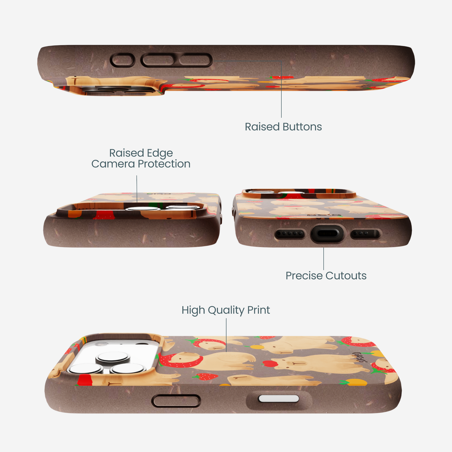 Chocolate Brown Sweet Capybaras iPhone 17 Pro Case