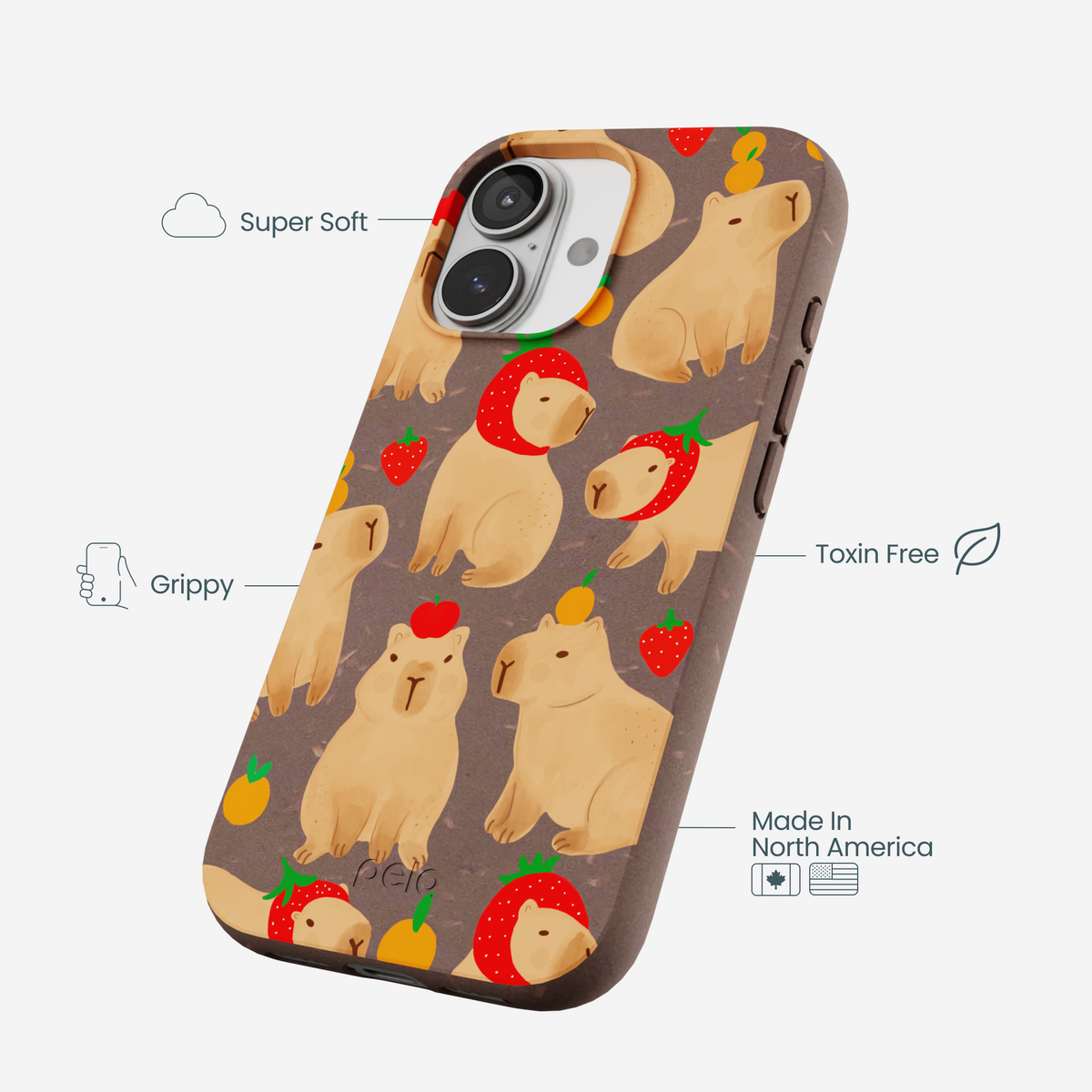 Chocolate Brown Sweet Capybaras iPhone 17 Case