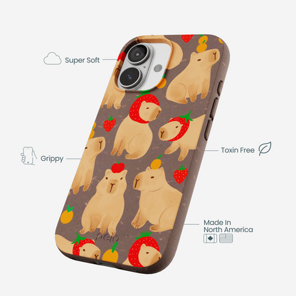 Chocolate Brown Sweet Capybaras iPhone 17 Case