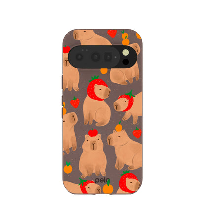 Chocolate Brown Sweet Capybaras Google Pixel 10/10 Pro Case