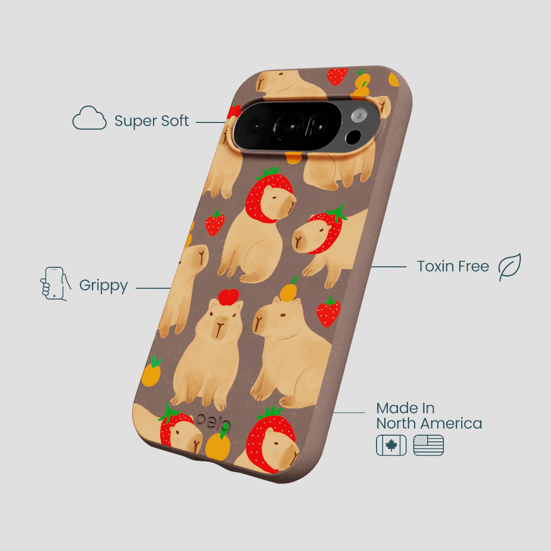 Chocolate Brown Sweet Capybaras Google Pixel 10/10 Pro Case