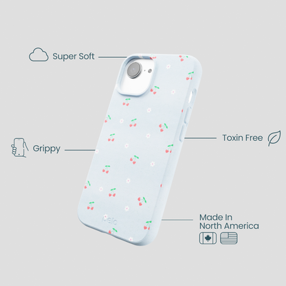Powder Blue Sweet Cherries iPhone 16e/17e Case