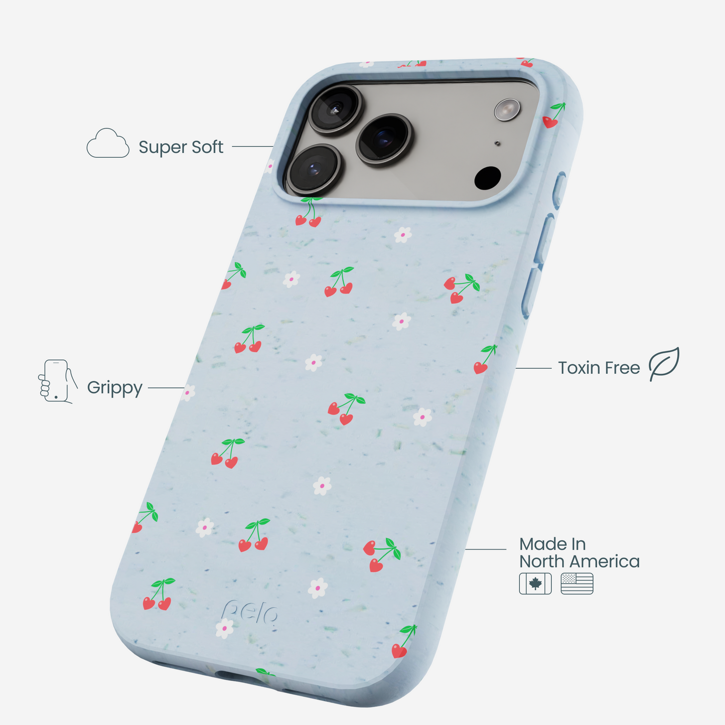 Powder Blue Sweet Cherries iPhone 17 Pro Max Case