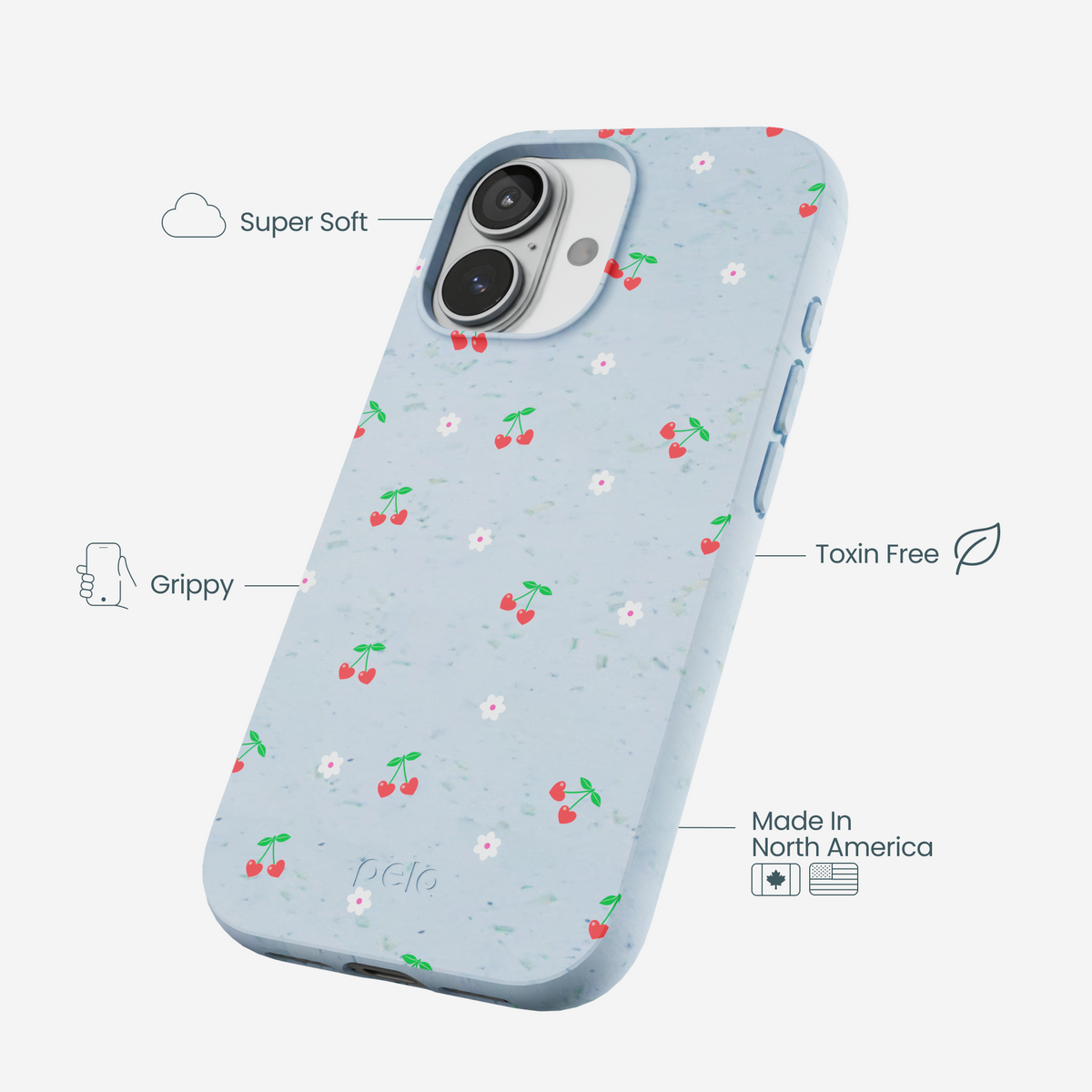 Powder Blue Sweet Cherries iPhone 17 Case