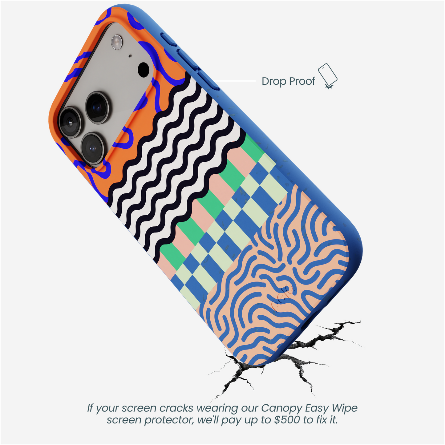 Electric Blue Tangerine Mix iPhone 17 Pro Max Case