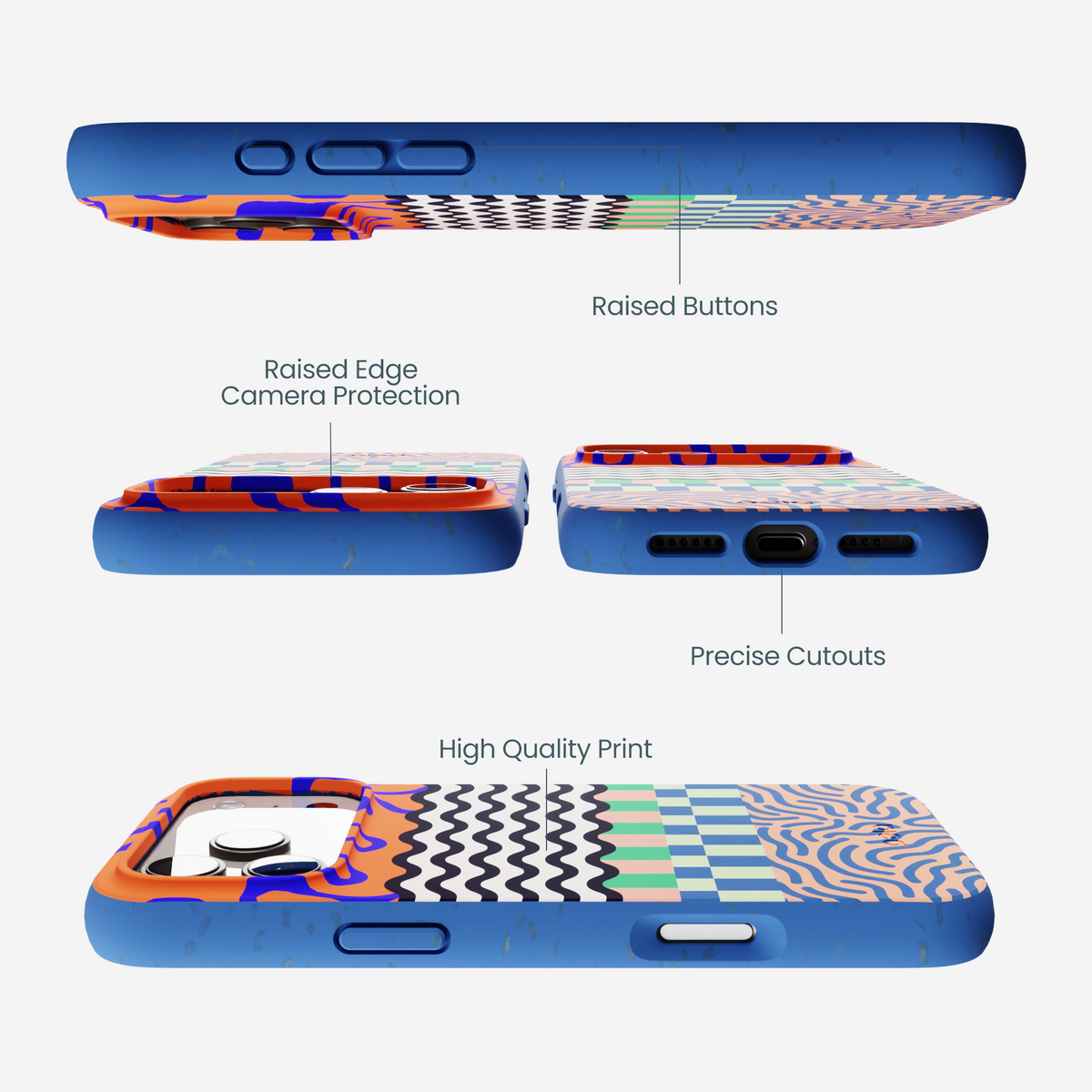 Electric Blue Tangerine Mix iPhone 17 Pro Max Case
