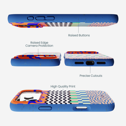 Electric Blue Tangerine Mix iPhone 17 Pro Max Case