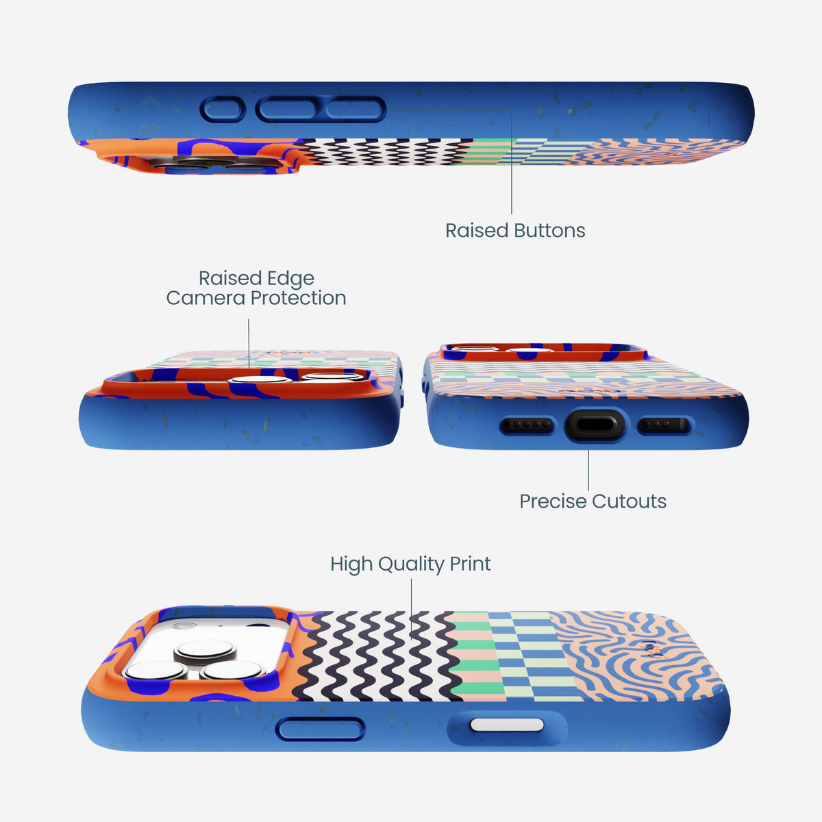 Electric Blue Tangerine Mix iPhone 17 Pro Case