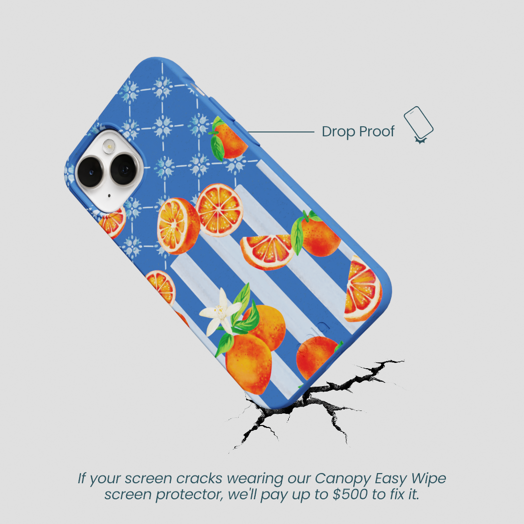 Electric Blue Tarocco Orange Tile iPhone 13 Case