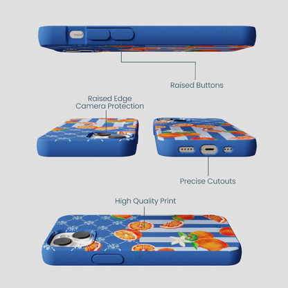 Electric Blue Tarocco Orange Tile iPhone 13 Case