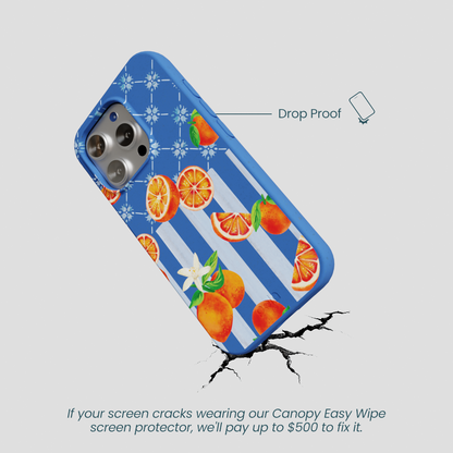 Electric Blue Tarocco Orange Tile iPhone 16 Pro Case