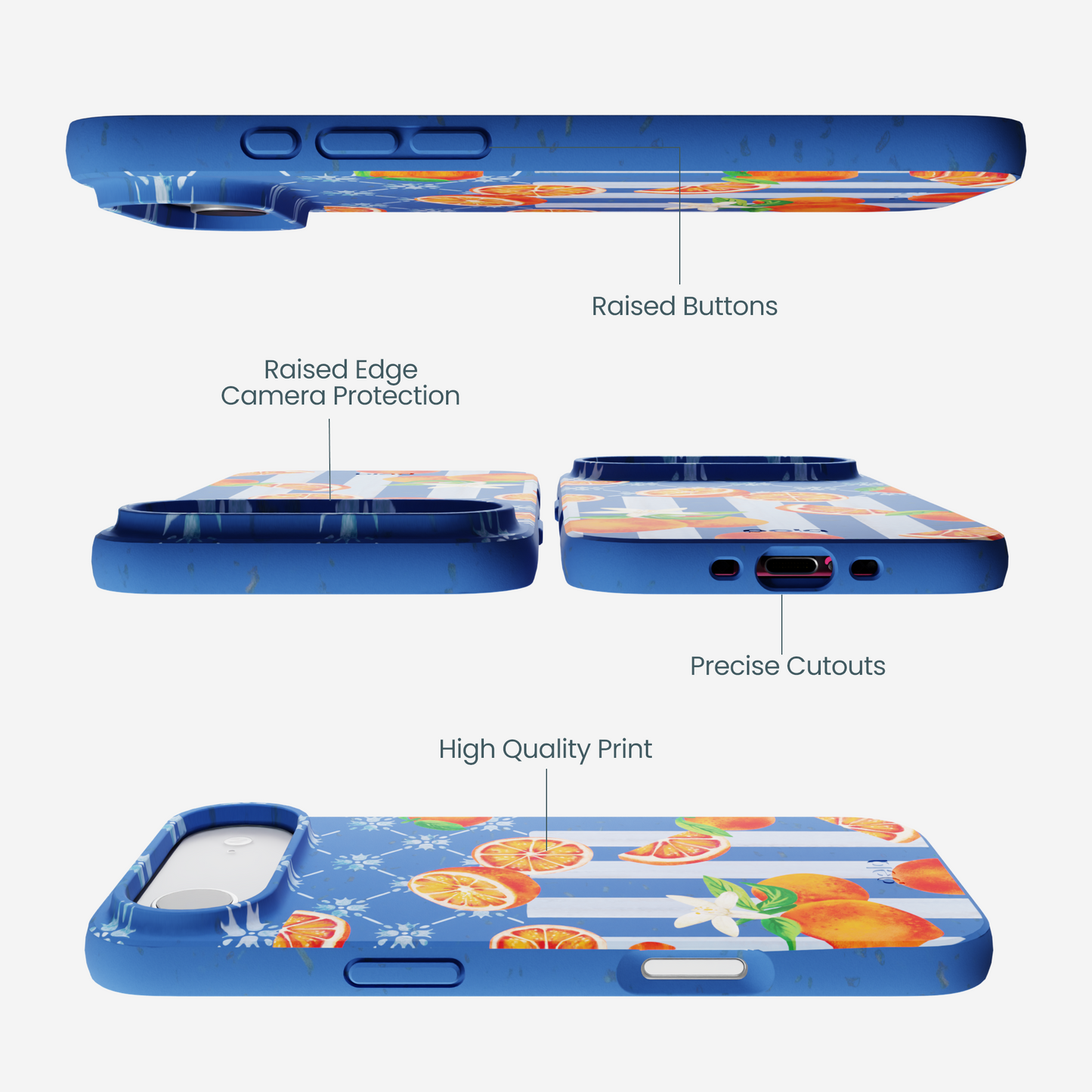 Electric Blue Tarocco Orange Tile iPhone Air Case