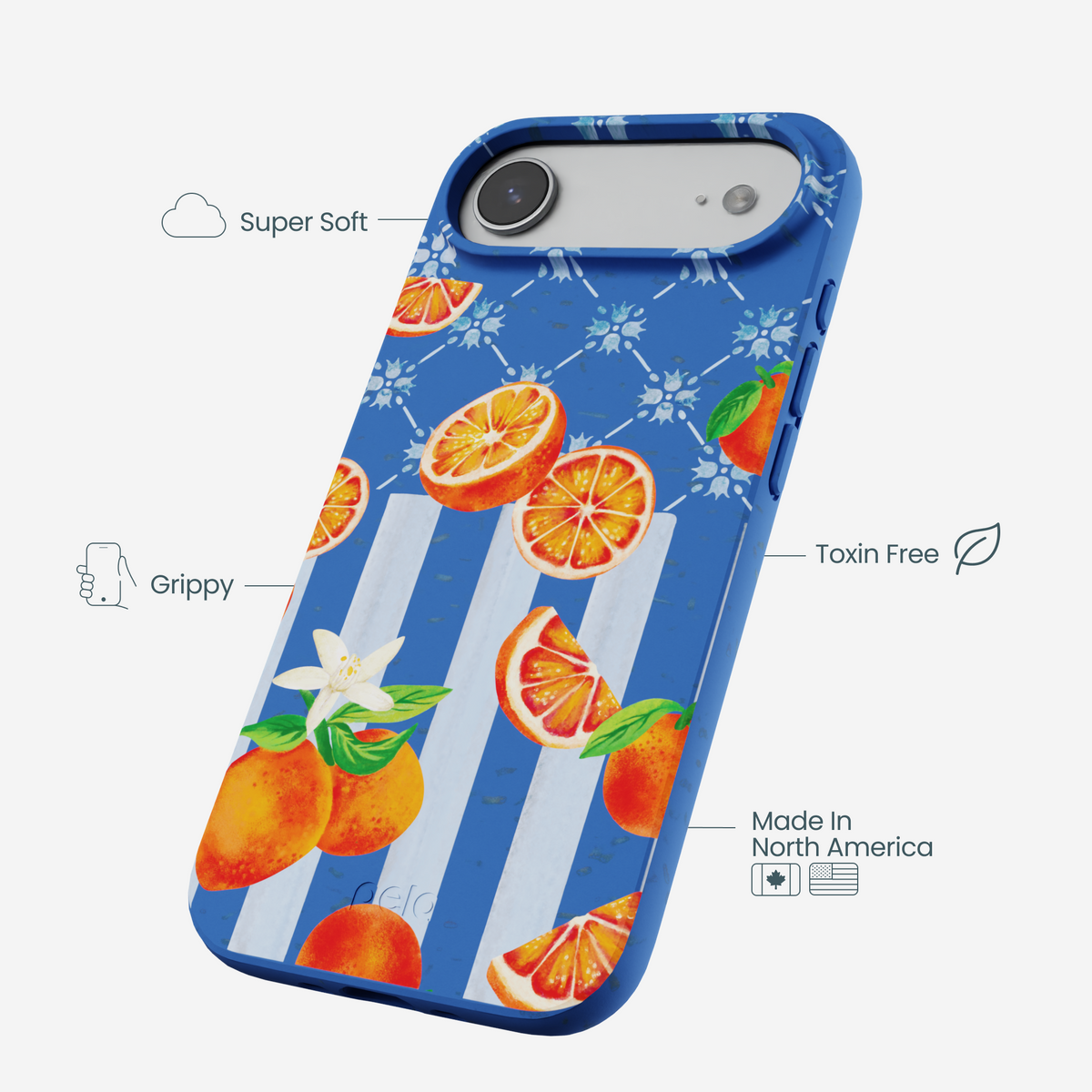 Electric Blue Tarocco Orange Tile iPhone Air Case