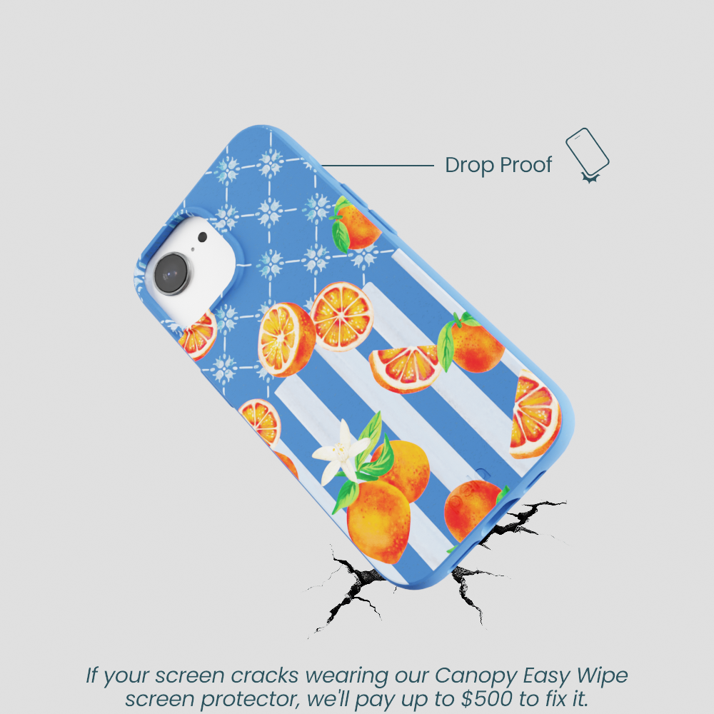 Electric Blue Tarocco Orange Tile iPhone 16e/17e Case